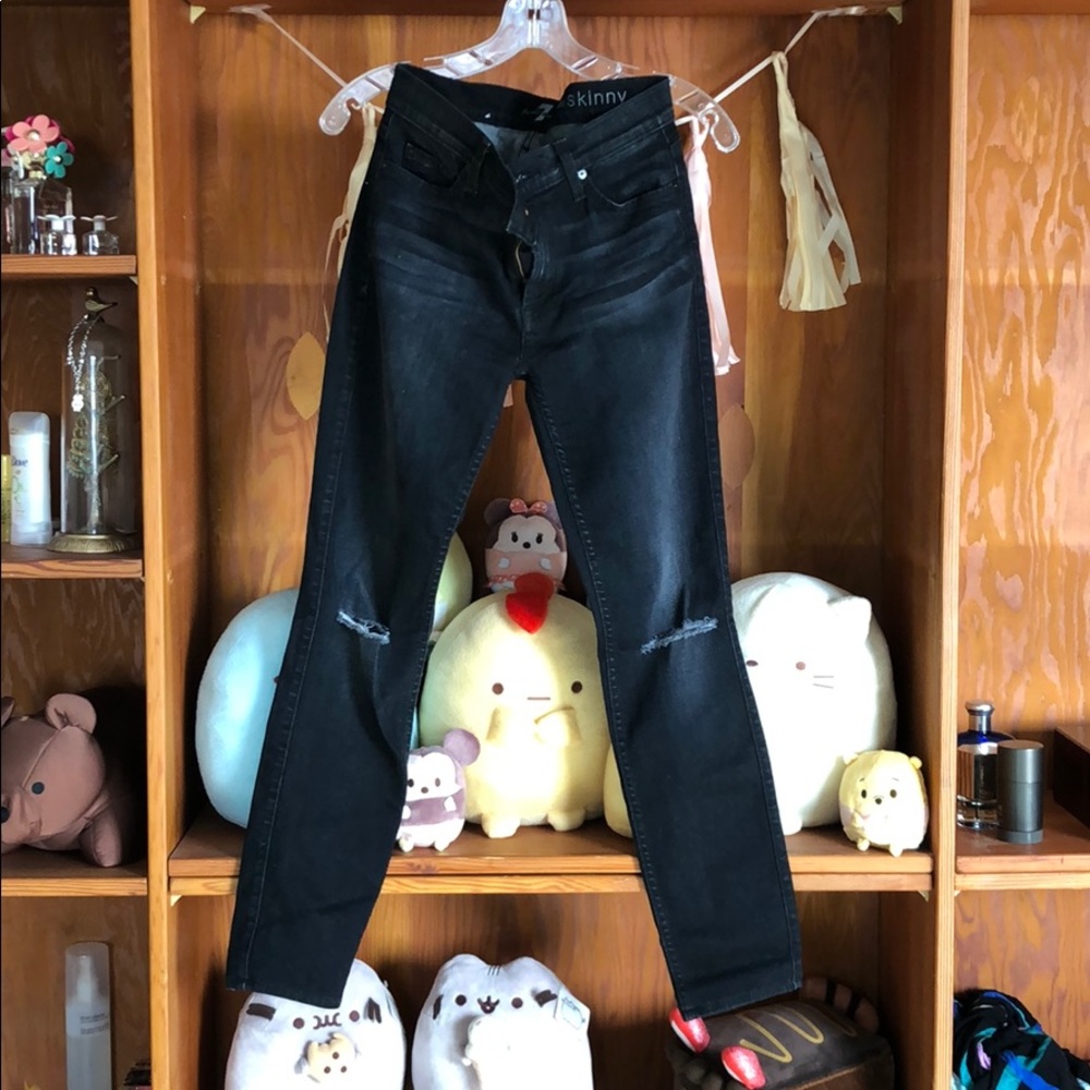 7 for All Mankind the Skinny Black Jeans